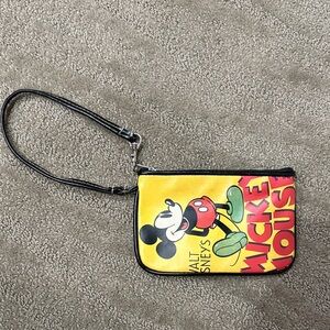 Disney Mickey Mouse Yellow and Black Wristlet rare